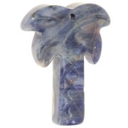 28x22mm gemstone Palm tree pendant - Sodalite x1|raw }}