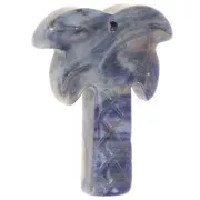 Sodalite - 28x22mm gemstone Palm tree pendant - Sodalite x1 28x22mm gemstone Palm tree pendant - Sodalite x1