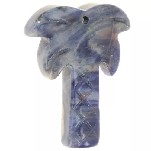 28x22mm gemstone Palm tree pendant - Sodalite x1