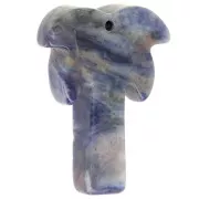 28x22mm gemstone Palm tree pendant - Sodalite x1