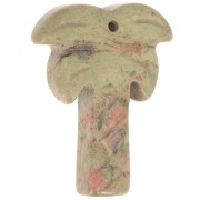 28x22mm gemstone Palm tree pendant - Unakite x1|raw }}