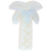 28x22mm gemstone Palm tree pendant - Opalite x1|raw }}