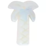 Opalite - Pendentif palmier 28x22 mm en imitation pierre gemme - Opalite x1 Pendentif palmier 28x22 mm en imitation pierre gemme - Opalite x1