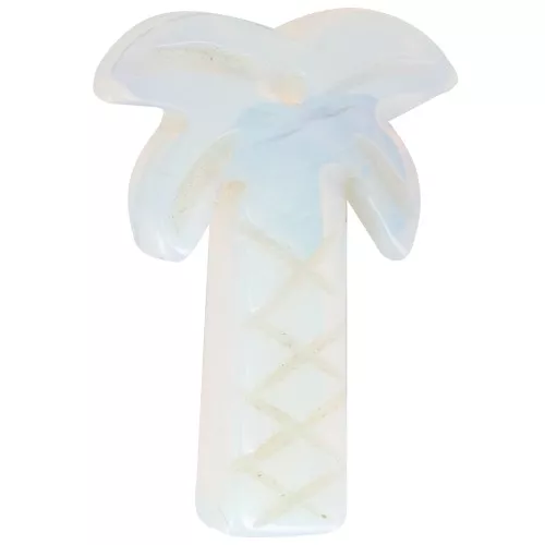 28x22mm gemstone Palm tree pendant - Opalite x1
