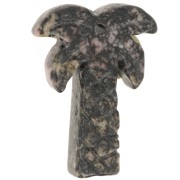 28x22mm gemstone Palm tree pendant - Rhodonite x1|raw }}
