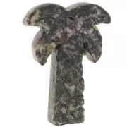 Rhodonite - 28x22mm gemstone Palm tree pendant - Rhodonite x1 28x22mm gemstone Palm tree pendant - Rhodonite x1