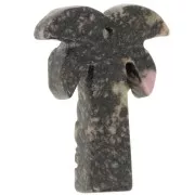 28x22mm gemstone Palm tree pendant - Rhodonite x1