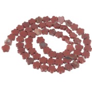 Flower beads 6mm gemstone - Red Jasper x 38cm|raw }}