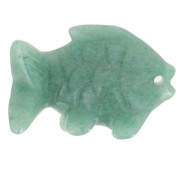 20x31mm gemstone fish pendant - Aventurine x1