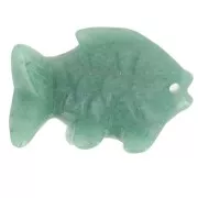 Aventurine - 20x31mm gemstone fish pendant - Aventurine x1 20x31mm gemstone fish pendant - Aventurine x1