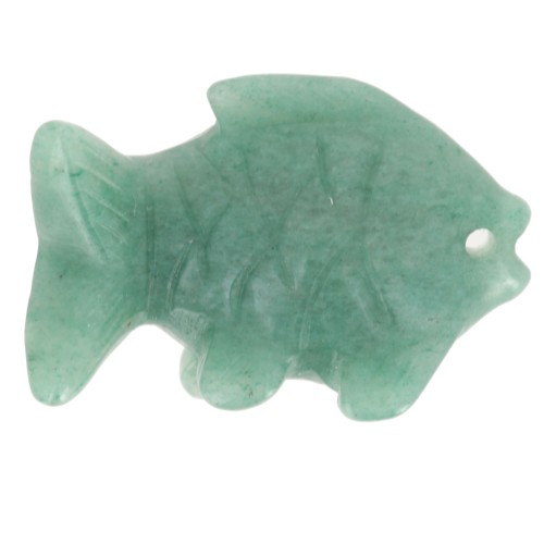 20x31mm gemstone fish pendant - Aventurine x1