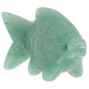 20x31mm gemstone fish pendant - Aventurine x1