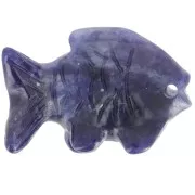 Sodalite - 20x31mm gemstone fish pendant - Sodalite x1 20x31mm gemstone fish pendant - Sodalite x1