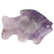 20x31mm gemstone fish pendant - Amethyst x1|raw }}