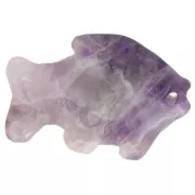 Amethyst - 20x31mm gemstone fish pendant - Amethyst x1 20x31mm gemstone fish pendant - Amethyst x1