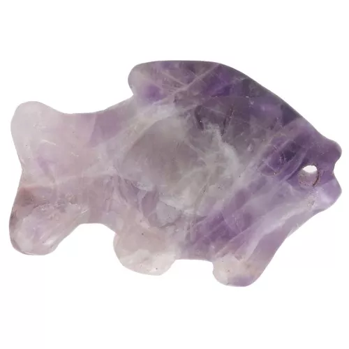 20x31mm gemstone fish pendant - Amethyst x1