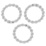 Twisted round closed ring 9x1.6 mm - 925 Sterling Silver x1