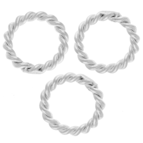 Twisted round closed ring 9x1.6 mm - 925 Sterling Silver x1