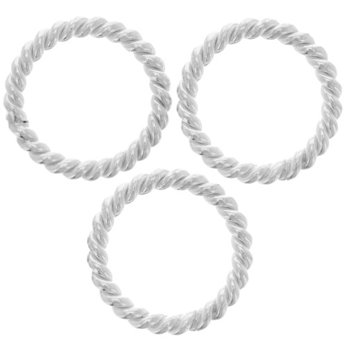 Closed round twisted ring 13x1.8 mm - 925 Sterling Silver x1