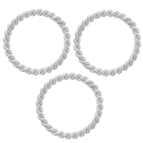 Twisted round closed ring 15x1.8 mm - 925 Sterling Silver x1