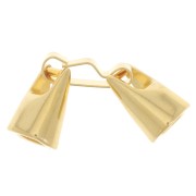 Metal hook clasp for 5 mm cord - Fine gold plated x1