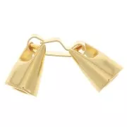 Metal hook clasp for 5 mm cord - Fine gold plated x1