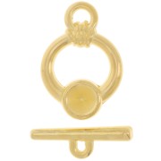 Cabochon T clasp 1122 8 mm - Fine gold plated x1|raw }}