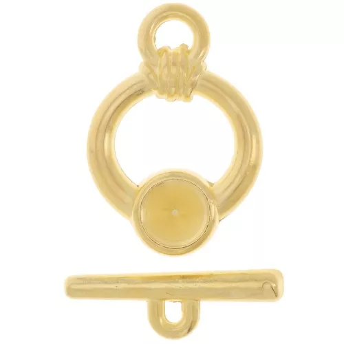 Cabochon T clasp 1122 8 mm - Fine gold plated x1