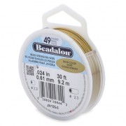 Beading wire 49 strands 0.61mm Golden Tone x9,2 m|raw }}