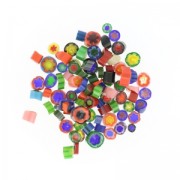 Millefiori slices 5/10 mm transparent x 50g|raw }}