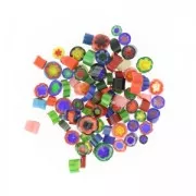 Millefiori slices 5/10 mm transparent x 50g