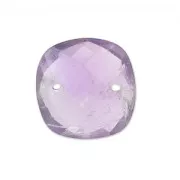 Faceted Spacer 2 square holes 10 mm Amethyst x1