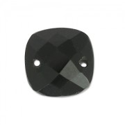 Faceted Spacer 2 square holes 10 mm Black Onyx x1|raw }}