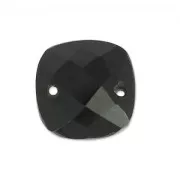 Faceted Spacer 2 square holes 10 mm Black Onyx x1