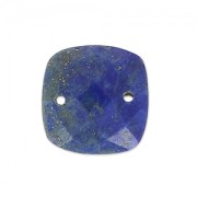 Faceted Spacer 2 square holes 10 mm Lapis lazuli x1|raw }}