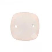 Faceted Spacer 2 square holes 10 mm Quartz Rose x1