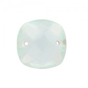 Spacers faceted 2 holes square 10 mm imitation gem - Hydro Aquamarine x1|raw }}