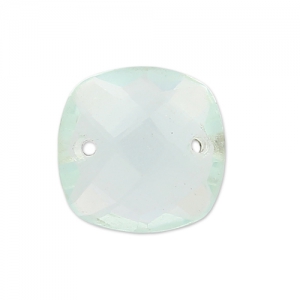 Spacers faceted 2 holes square 10 mm imitation gem - Hydro Aquamarine x1