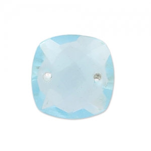 Spacers faceted 2 holes square 10 mm imitation gem - Hydro Blue Topaze x1