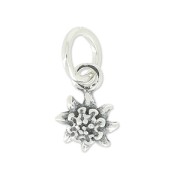 925 Sterling Silver Edelweiss Charm 9.5 mm x1