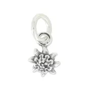 925 Sterling Silver Edelweiss Charm 9.5 mm x1