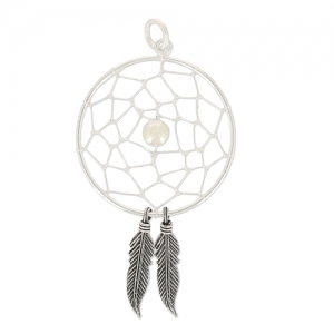 Dreamcatcher pendant 30 mm 925 Sterling Silver x1