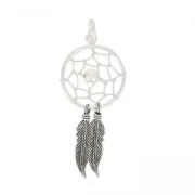 Dreamcatcher pendant 19 mm 925 Sterling Silver x1