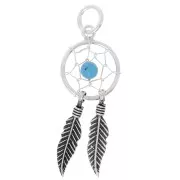 Dreamcatcher pendant 19 mm 925 Sterling Silver/Turquoise x1