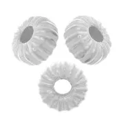 Rondelle beads striated 3 mm - 925 Sterling Silver x25
