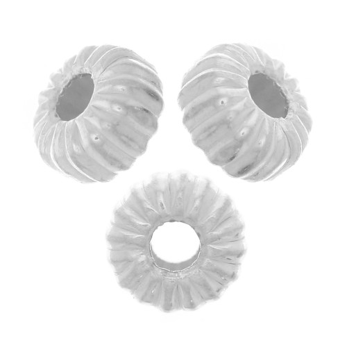 Rondelle beads striated 3 mm - 925 Sterling Silver x25