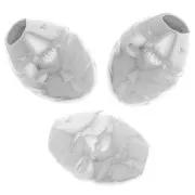 7x5mm 925 Sterling Silver Textured olive beads x5