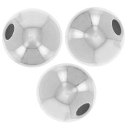 8 mm round beads with 2 mm hole - 925 Sterling Silver x5