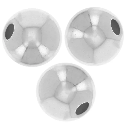 8 mm round beads with 2 mm hole - 925 Sterling Silver x5