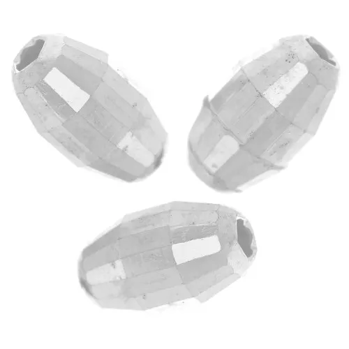 8x5mm 925 Sterling Silver Oval faceted beads - faceted ball x10